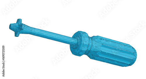 Small light blue screwdriver with a pointed tip.