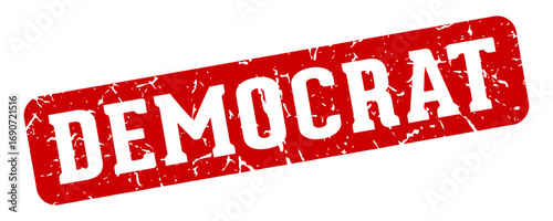 democrat rectangular sign. democrat stamp