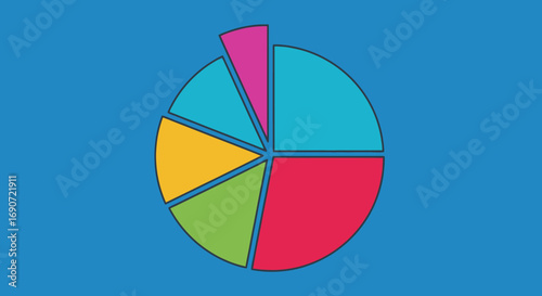 Colorful pie chart representing data distribution and statistical analysis visually.