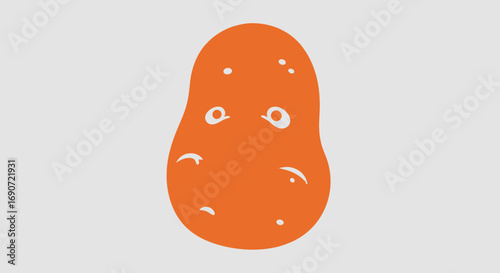 A single orange potato with eyes and blemishes.