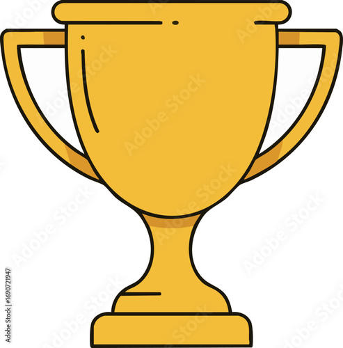 A sleek, golden trophy icon with clean lines and a minimalist design, symbolizing victory, achievement, and success in various competitions.