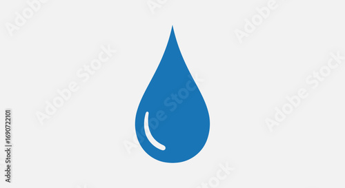 A single clear blue water drop illustration.