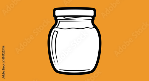 Glass jar with lid empty container.