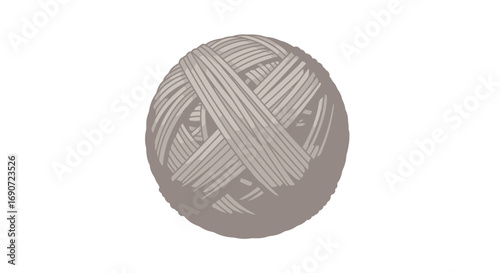 A tightly wound ball of yarn or string showcasing intricate texture and craftsmanship.