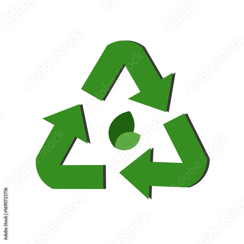 recycle symbol on white background