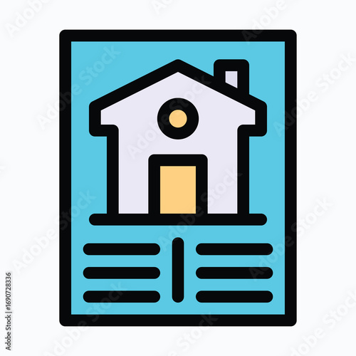 House Rules Sharing House Isolated Vector Lineal Color Icon