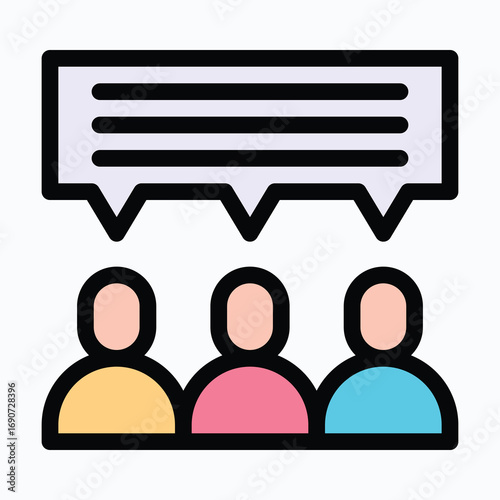 Group Chat Isolated Vector Lineal Color Icon