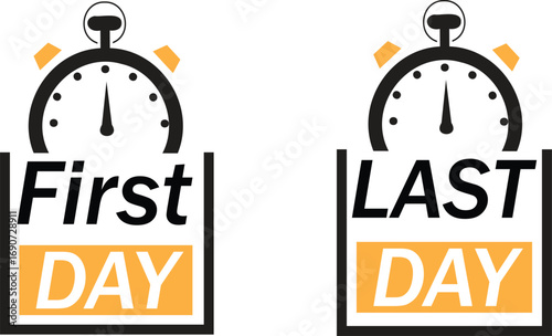 Simple  Design Show First Day And Last Day,January 1st, beginning of the new year,Last Day, Final Call, Act Now, Don’t Miss Out, Ending Soon,A minimalist logo showing month Start And Mounth End .