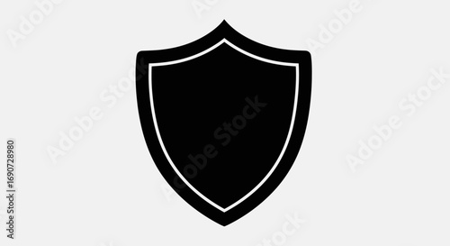 Simple black shield icon for security and protection.
