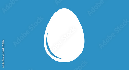 A clean white egg illustration with a simple curved shadow line.