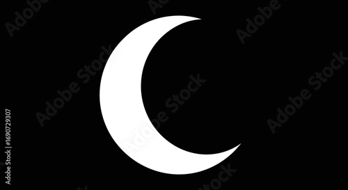 Crescent moon shape white celestial night.