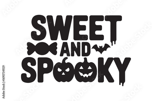 "Sweet and Spooky" Halloween Graphic T-shirt and Apparel Design