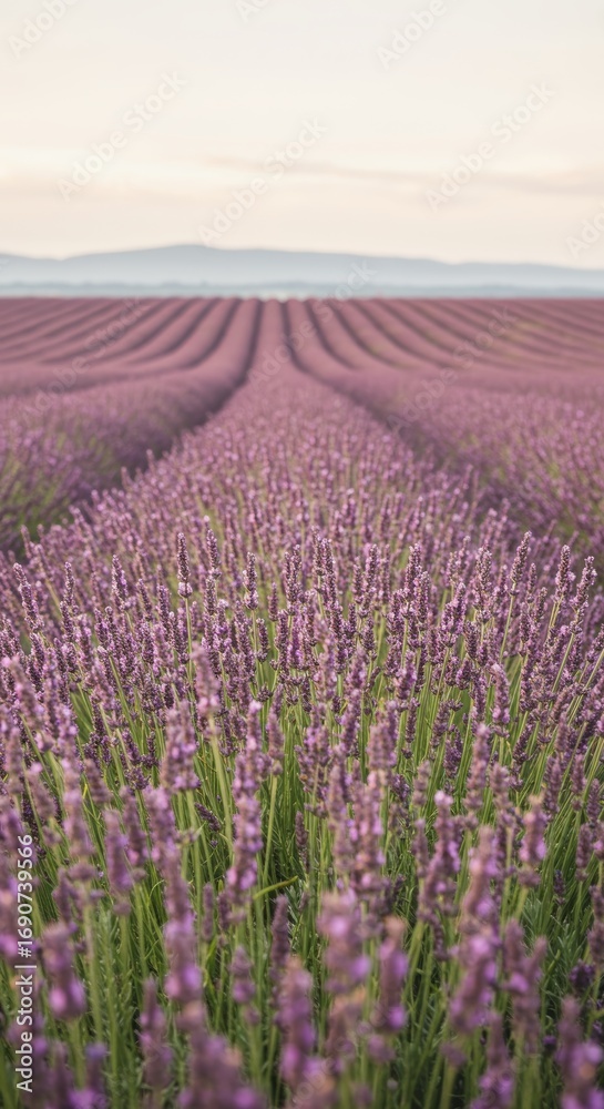 Naklejka premium Lavender field blooms expansively in Provence countryside