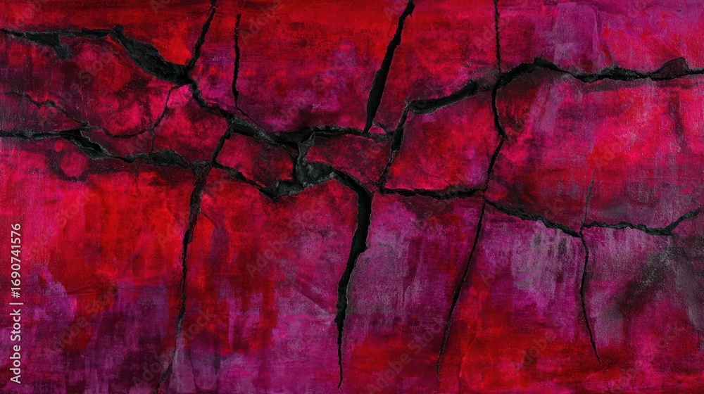 Fototapeta premium Abstract red cracks art