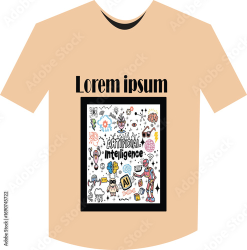 Brown Cotton T-shirt for Men, Casual Short Sleeve Tee, Summer Outfit