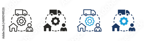 Set of Logistic icon collection in Multiple Style. Icon suitable for web and mobile application.