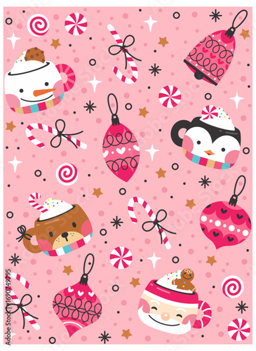 Padrão de Repetição Natal, repetições natal, fundo natal, scrapbook natal, padrão de repetição de vetor de natal, têxteis natal, papel de parede, fundo, banner natal, gingerbread cookie, Christmas