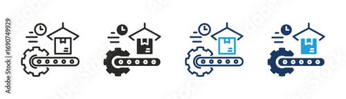 Set of Manufacturing icon collection in Multiple Style. Icon suitable for web and mobile application.