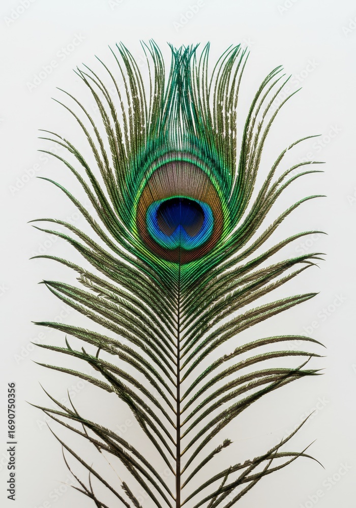 Obraz premium Vibrant Feather Displays Iridescent Eye Spot