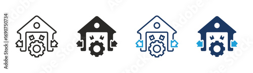 Set of Inventory Flow icon collection in Multiple Style. Icon suitable for web and mobile application.