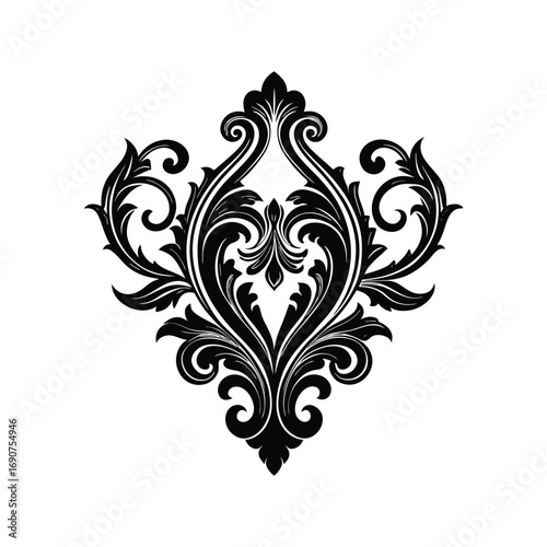 heart with floral ornament vector