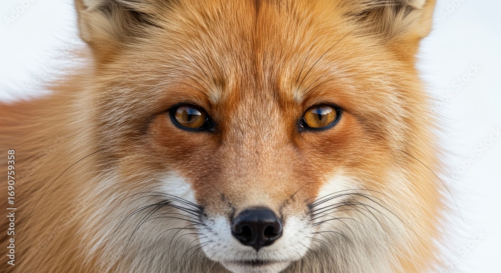 Fototapeta premium Intimate Portrait of a Red Fox with Golden Eyes