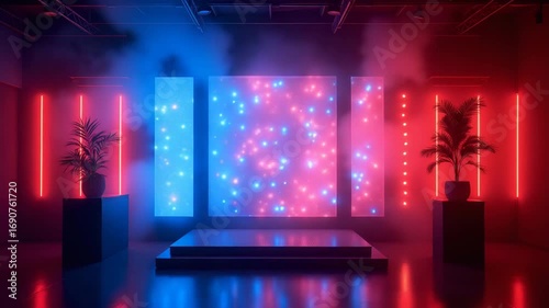 Dynamic LED Innovations: Immersive Prom Night Lights for Upscale Galas - Premium Photo Stock Concept with Elegant Left Space