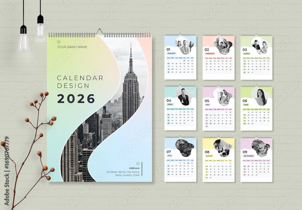 2026 Corporate Desk Calendar Design Template Stock Template | Adobe Stock