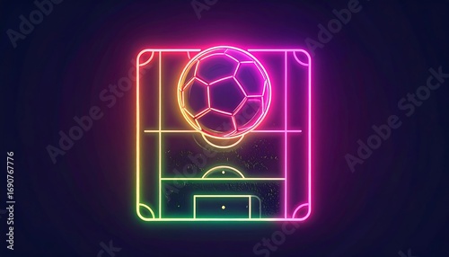 Neon soccer field graphic