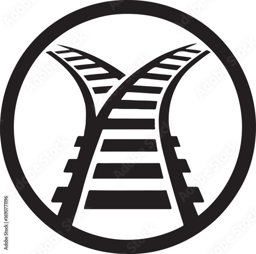 Railroad tracks vector silhouette
