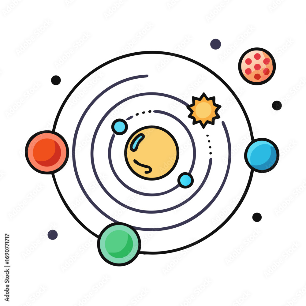 Obraz premium astronomical sun system vector icon