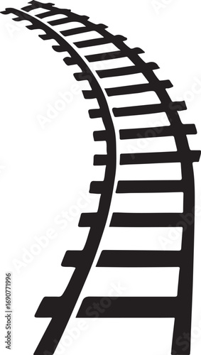 Railroad tracks vector silhouette