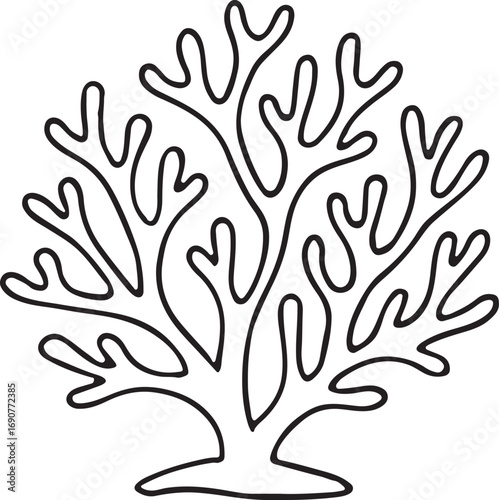 seaweed silhouette vector with white background