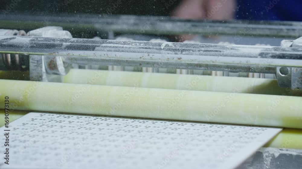 Professional braille printer mechanically embossing raised text onto ...