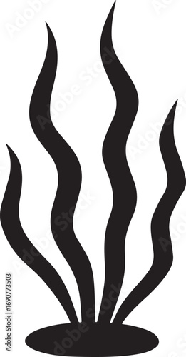 seaweed silhouette vector with white background