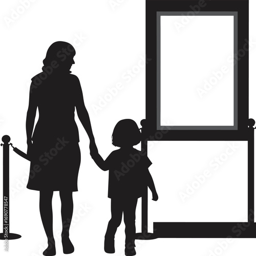 Mother and Child at Museum Exhibit