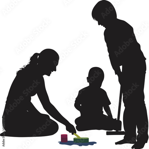 Family Domestic Activities Silhouette