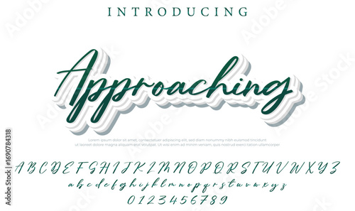 Approaching - Elegant 3D Script Font with Handwritten Style for Modern Typography and Branding