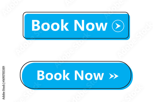 button for web, book now button interactive element for site and app