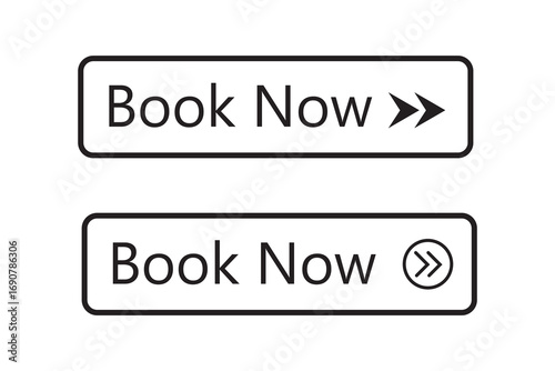 Book Now Icon Set – Vector Reservation Symbols for Website and App UI Design