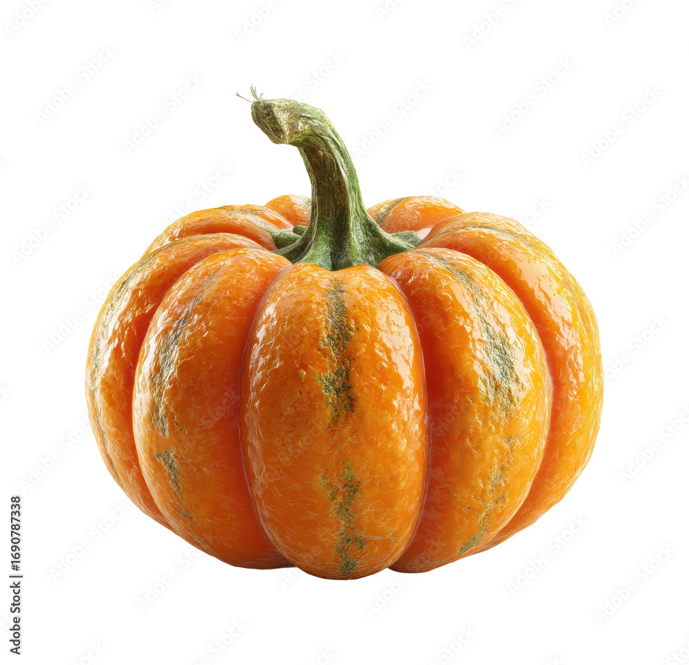 Fototapeta premium Harvesting a fresh orange pumpkin farm field food nature