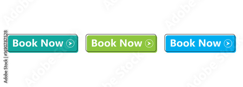 Book Now Icon Set – Vector Reservation Symbols for Website and App UI Design