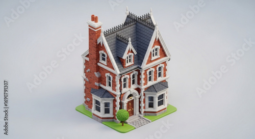Model of a victorian house, a miniature replica of a classic home with intricate details and charming architecture