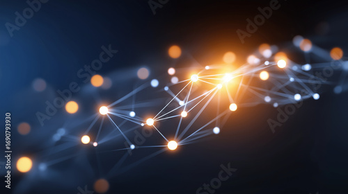 A luminous analytics hub glows with AI driven machine learning insights glowing data clusters connecting in complex neural pathways. Atmosphere of intelligence futuristic