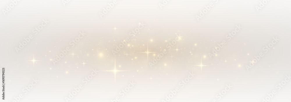 Fototapeta premium Glistering stardust and sparkling confetti with glowing light flares. Vibrant particles, shiny stars, and magical textures on a transparent festive background.