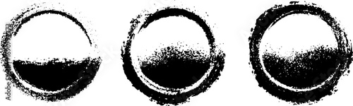 Grunge black and white alchemical circle set for design posters and prints