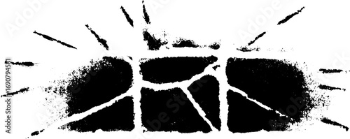 Grunge black and white stencil design with abstract ancient patterns