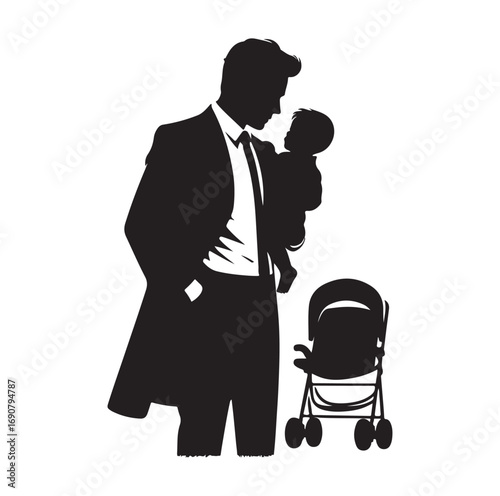 Father vector and silhouette