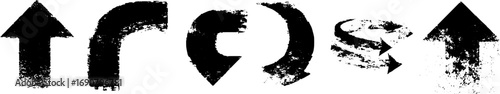 Grunge black and white arrow set for urban design and decoration