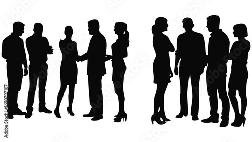 Vector group talking silhouette